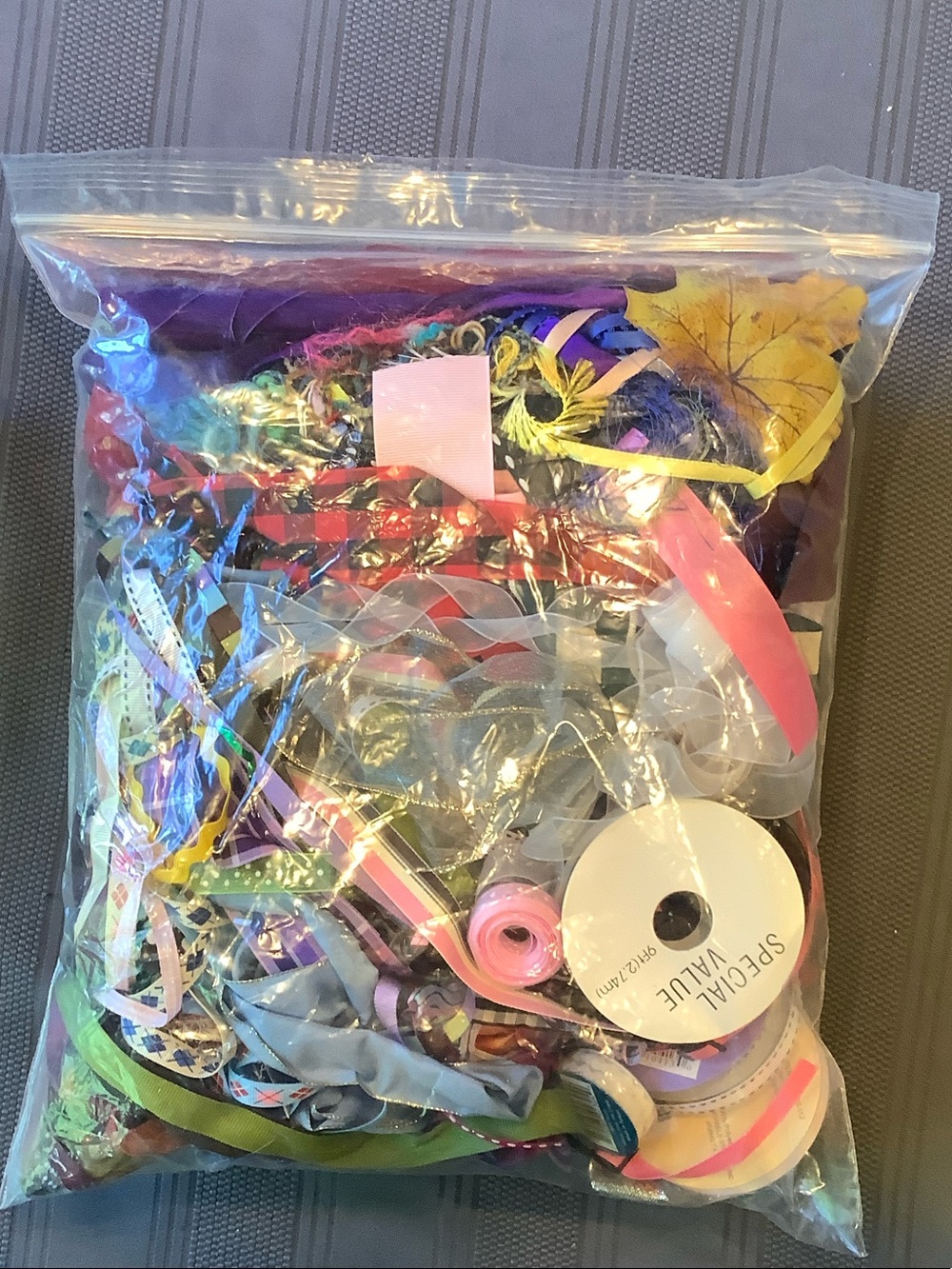 Large bag of Assorted Multi-Color Ribbon and Trim - grab bag - Picture 2 of 4